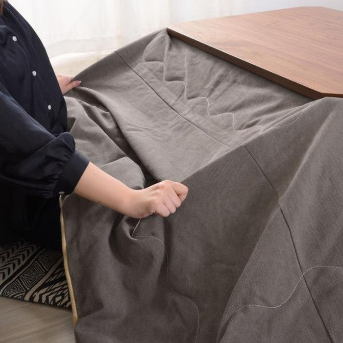 こたつ 炬燵 コタツテーブル ブラウン W75×D75×H38 こたつ 炬燵 ウォルナット 天然木 リビングコタツ センターテーブル 木製品 カフェテーブル こたつ布団ずれない構造 北欧 おしゃれ シンプル モダン 和室 洋室 ひとり暮らし テーブル 幅75センチ azu-kt-107の画像