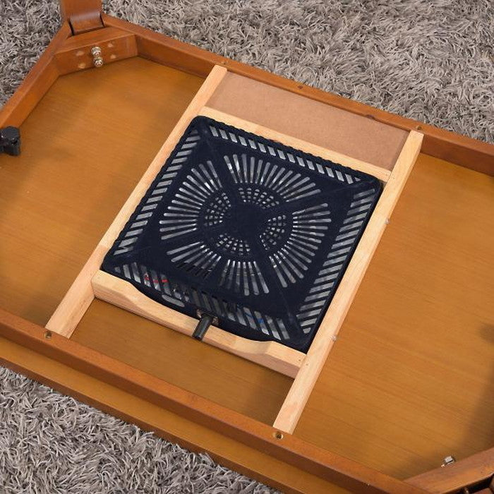 こたつ 炬燵 コタツテーブル ブラウン W75×D75×H38 こたつ 炬燵 ウォルナット 天然木 リビングコタツ センターテーブル 木製品 カフェテーブル こたつ布団ずれない構造 北欧 おしゃれ シンプル モダン 和室 洋室 ひとり暮らし テーブル 幅75センチ azu-kt-107の画像