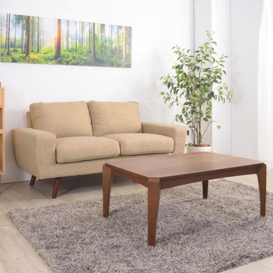 こたつ 炬燵 コタツテーブル ブラウン W90×D60×H38 こたつ 炬燵 ウォルナット 天然木 リビングコタツ センターテーブル 木製品 カフェテーブル こたつ布団ずれない構造 北欧 おしゃれ シンプル モダン 和室 洋室 ひとり暮らし テーブル 幅90センチ azu-kt-109の画像