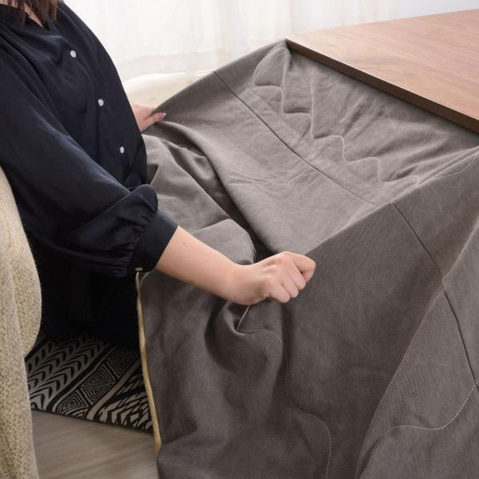 こたつ 炬燵 コタツテーブル ブラウン W90×D60×H38 こたつ 炬燵 ウォルナット 天然木 リビングコタツ センターテーブル 木製品 カフェテーブル こたつ布団ずれない構造 北欧 おしゃれ シンプル モダン 和室 洋室 ひとり暮らし テーブル 幅90センチ azu-kt-109の画像