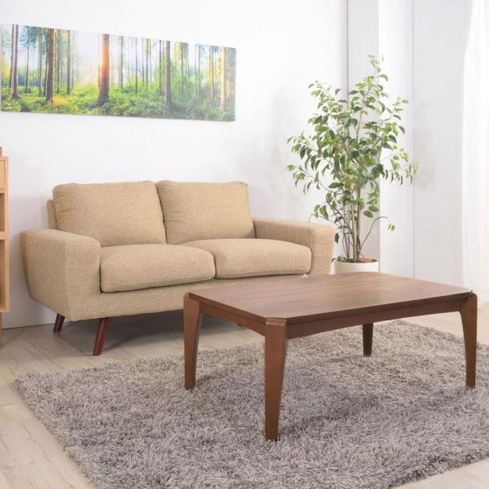 こたつ 炬燵 コタツテーブル ブラウン W90×D60×H38 こたつ 炬燵 ウォルナット 天然木 リビングコタツ センターテーブル 木製品 カフェテーブル こたつ布団ずれない構造 北欧 おしゃれ シンプル モダン 和室 洋室 ひとり暮らし テーブル 幅90センチ azu-kt-109の画像