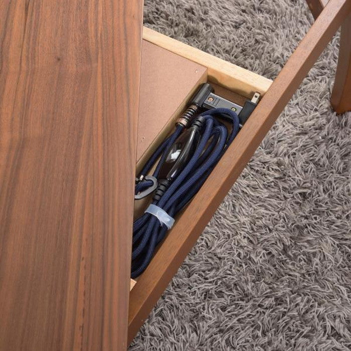 こたつ 炬燵 コタツテーブル ブラウン W90×D60×H38 こたつ 炬燵 ウォルナット 天然木 リビングコタツ センターテーブル 木製品 カフェテーブル こたつ布団ずれない構造 北欧 おしゃれ シンプル モダン 和室 洋室 ひとり暮らし テーブル 幅90センチ azu-kt-109の画像