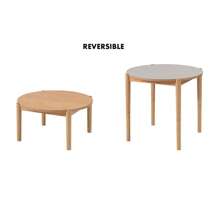 ラウンド コタツ リバーシブル ナチュラル W84.5×D84.5×H40/70(天板Φ80)  azu-kt-119の画像