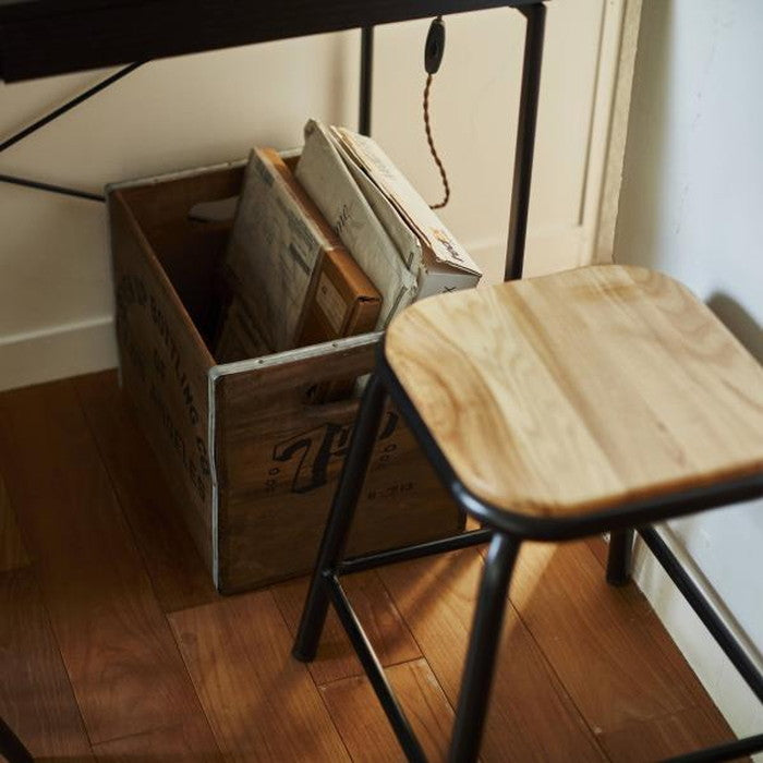 ウッドボックスL ブラウン W40×D30×H32  azu-lfs-478の画像