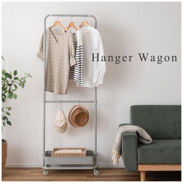 ハンガーワゴン ブラック グレー ホワイト W59.5×D37×H150/175  azu-lfs-51の画像