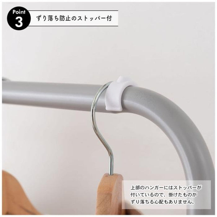 ハンガーワゴン ブラック グレー ホワイト W59.5×D37×H150/175  azu-lfs-52の画像