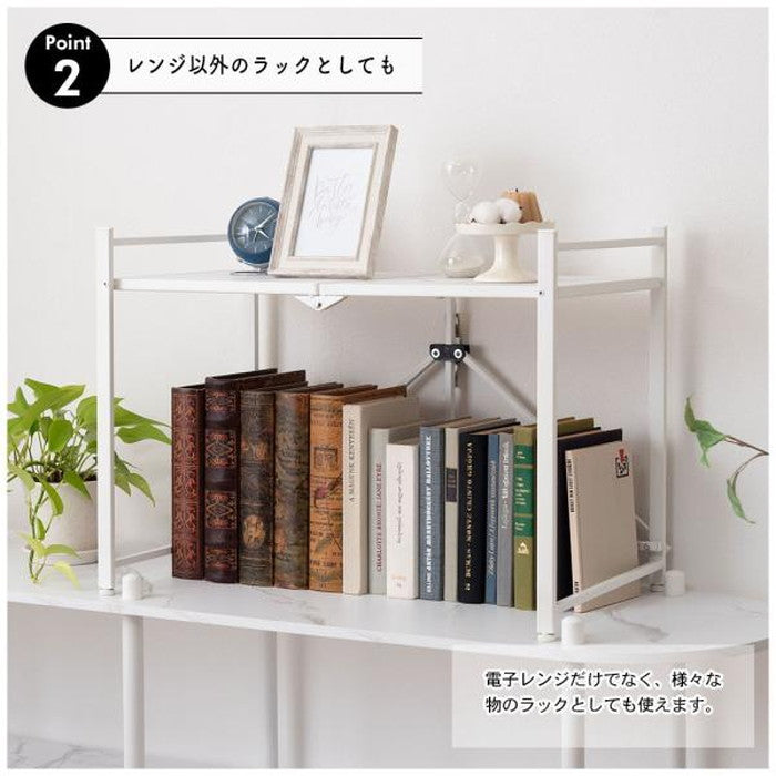 石目調フォールディングレンジラック ブラック ホワイト W62×D37×H45  折りたたみ 折り畳み azu-lfs-53の画像