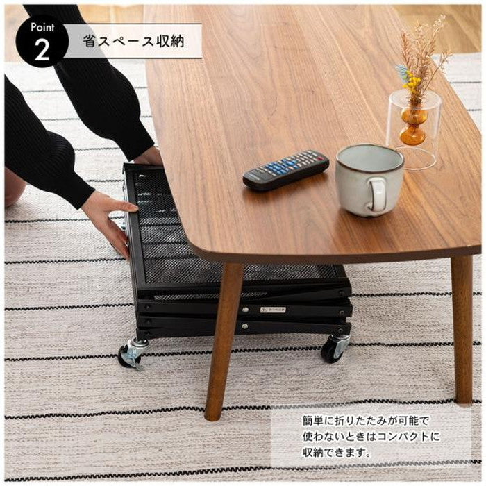 フォールディングラック ブラック ホワイト W45×D34×H53/66  折りたたみ 折り畳み azu-lfs-56の画像