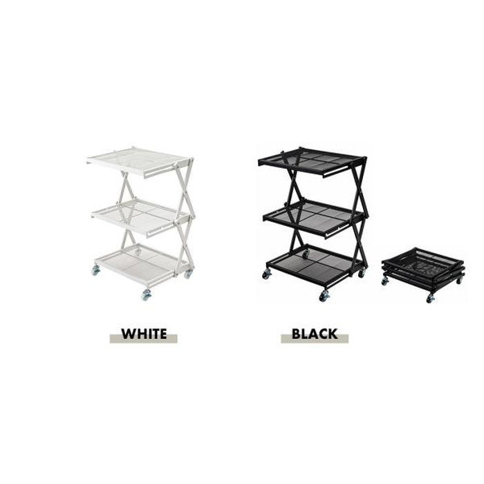 フォールディングラック ブラック ホワイト W45×D34×H53/66  折りたたみ 折り畳み azu-lfs-56の画像