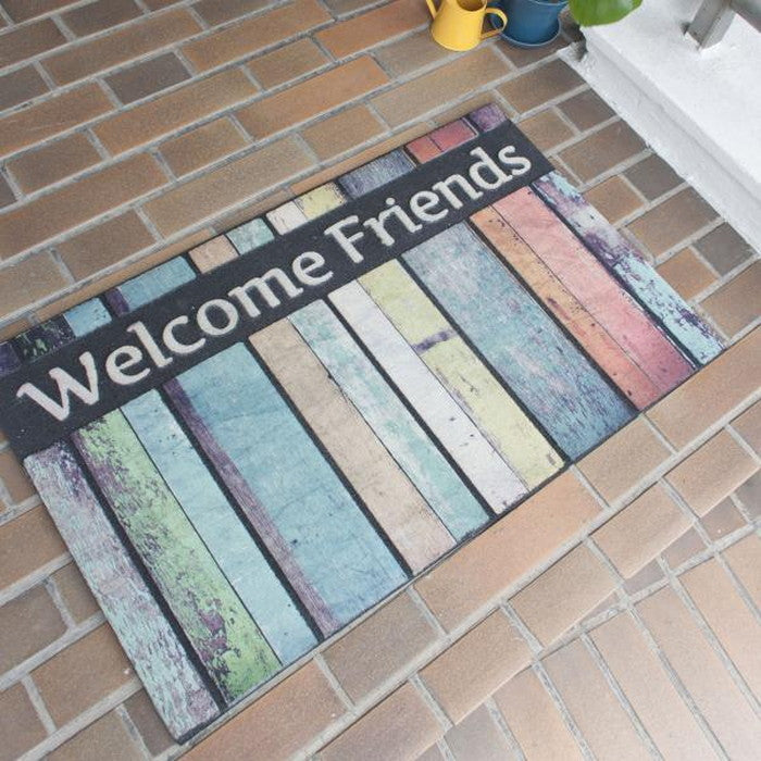 ドアマット 約W76×D46 厚み:7mm 玄関マット ドアマット 水洗い可 モダン 北欧 おしゃれ レトロ ヴィンテージ アンティーク ずれにくい ゴム 滑りにくい 薄い 薄型 室内 敷物 azu-lfs-753の画像