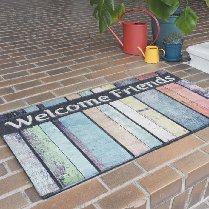 ドアマット 約W76×D46 厚み:7mm 玄関マット ドアマット 水洗い可 モダン 北欧 おしゃれ レトロ ヴィンテージ アンティーク ずれにくい ゴム 滑りにくい 薄い 薄型 室内 敷物 azu-lfs-753の画像