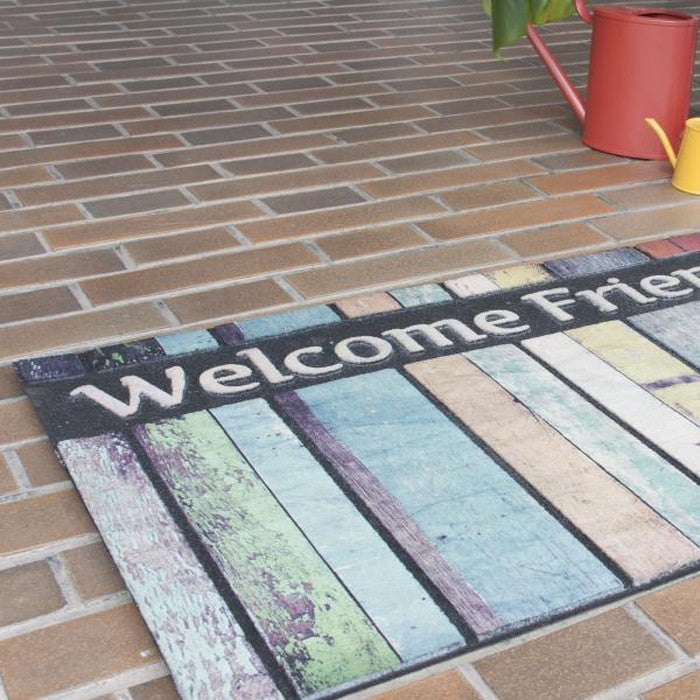 ドアマット 約W76×D46 厚み:7mm 玄関マット ドアマット 水洗い可 モダン 北欧 おしゃれ レトロ ヴィンテージ アンティーク ずれにくい ゴム 滑りにくい 薄い 薄型 室内 敷物 azu-lfs-753の画像