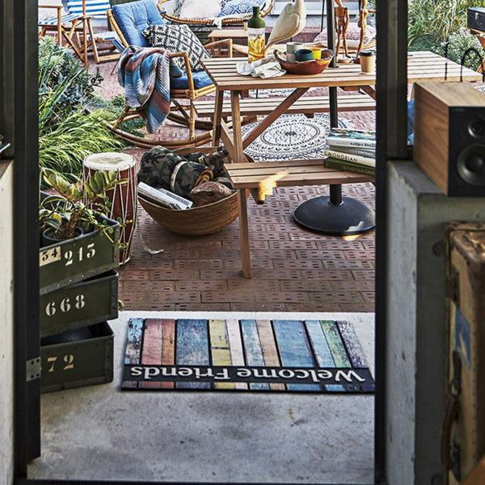 ドアマット 約W76×D46 厚み:7mm 玄関マット ドアマット 水洗い可 モダン 北欧 おしゃれ レトロ ヴィンテージ アンティーク ずれにくい ゴム 滑りにくい 薄い 薄型 室内 敷物 azu-lfs-753の画像