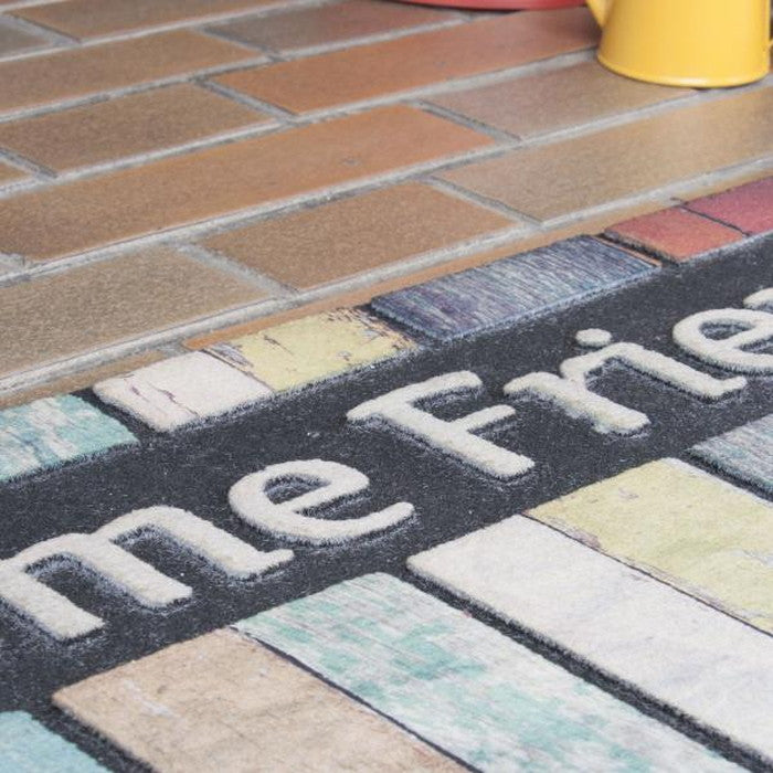 ドアマット 約W76×D46 厚み:7mm 玄関マット ドアマット 水洗い可 モダン 北欧 おしゃれ レトロ ヴィンテージ アンティーク ずれにくい ゴム 滑りにくい 薄い 薄型 室内 敷物 azu-lfs-753の画像