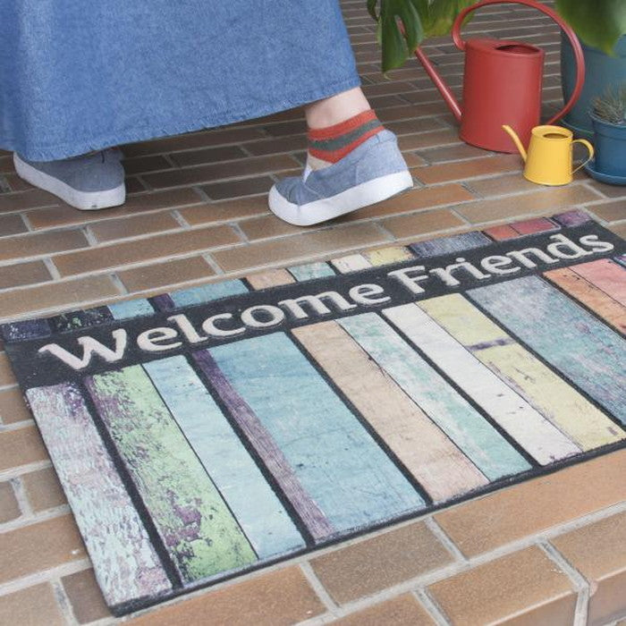 ドアマット 約W76×D46 厚み:7mm 玄関マット ドアマット 水洗い可 モダン 北欧 おしゃれ レトロ ヴィンテージ アンティーク ずれにくい ゴム 滑りにくい 薄い 薄型 室内 敷物 azu-lfs-753の画像