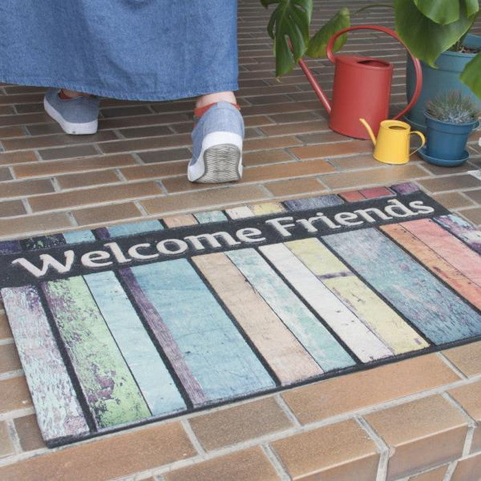 ドアマット 約W76×D46 厚み:7mm 玄関マット ドアマット 水洗い可 モダン 北欧 おしゃれ レトロ ヴィンテージ アンティーク ずれにくい ゴム 滑りにくい 薄い 薄型 室内 敷物 azu-lfs-753の画像