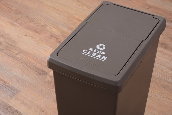 スライド ペール ごみ箱 ゴミ箱 ダストボックス トラッシュ30L ブラウン グリーン ホワイト W24×D37×H53 ゴミ箱 30L ダストボックス 屋外 屋内 キャスター付き ポリプロピレン ごみ箱 分別ゴミ箱 キッチン スライドロック式 スライドペール アースカラー ブラウン グリーン ホワイト azu-lfs-762の画像