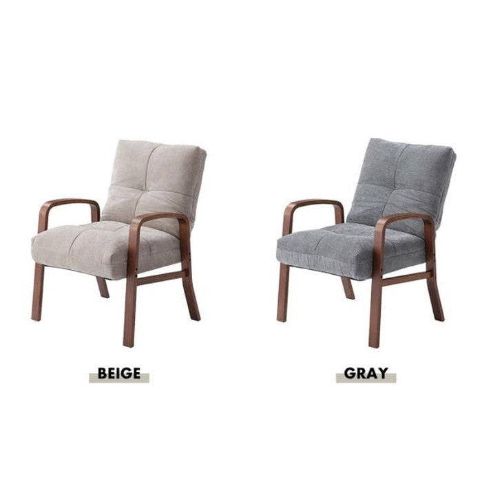 高座椅子 ベージュ グレー W60.5×D69~86×H79~86×SH44.5  azu-lss-36の画像