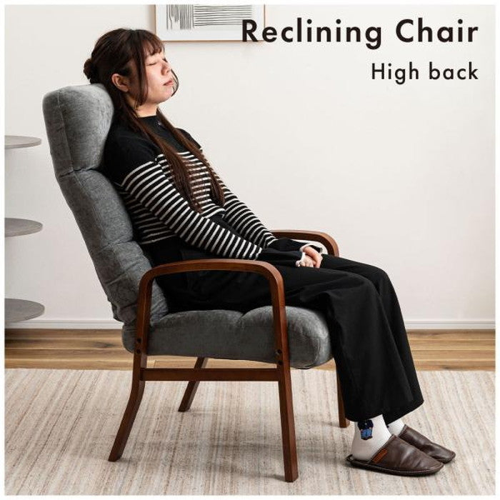 腰楽高座椅子 ベージュ グレー W56×D57~96×H90~103×SH38  azu-lss-37の画像