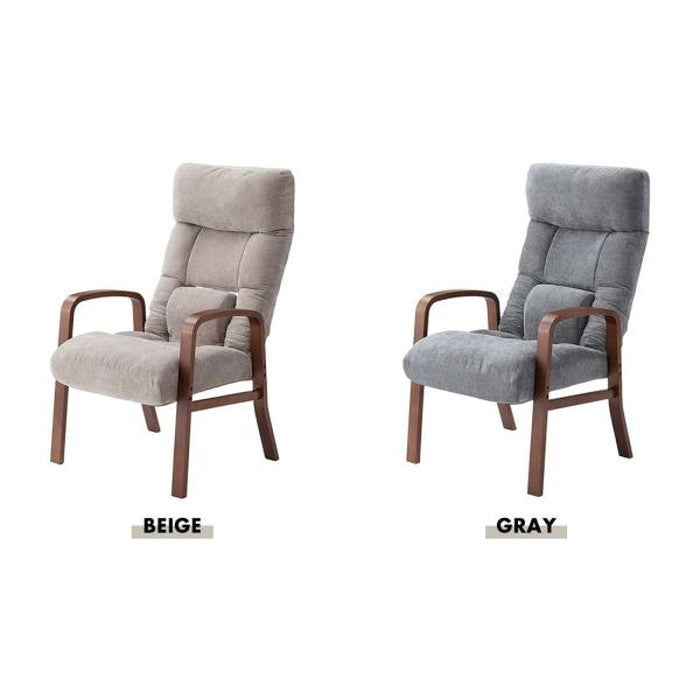 腰楽高座椅子 ベージュ グレー W56×D57~96×H90~103×SH38  azu-lss-37の画像