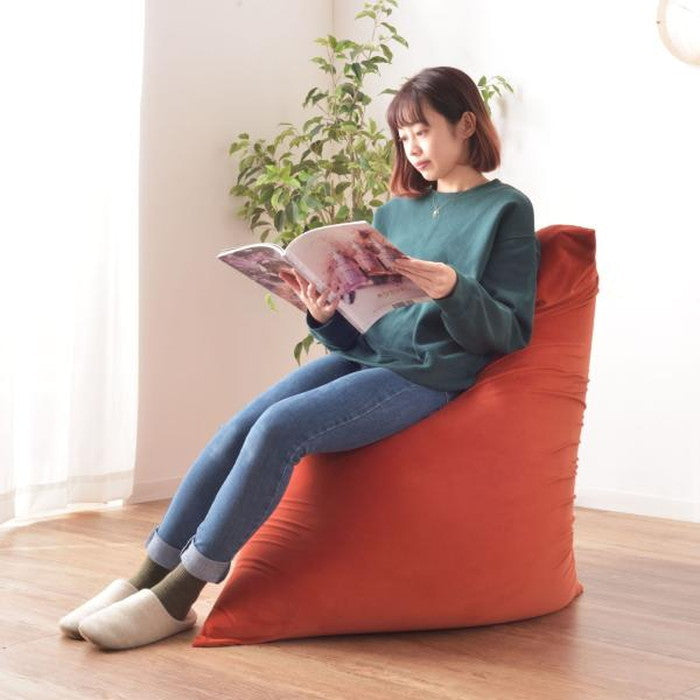 ビーズクッション グレー オレンジ W75×D110×H50 ビーズクッション クッション フィット マイクロビーズ 座椅子 ソファ くつろぎ 楽 おおきい 1人暮らし リビング かわいい カラフル オレンジ グレー azu-lss-801の画像