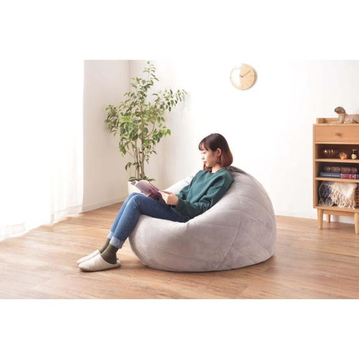 ビーズクッション グレー オレンジ W135×D120×H22 ビースクッション クッション ビーズ マイクロビーズ 取っ手付き 座椅子 ソファ 簡易ベッド フィット感 座る 寝る かわいい 1人暮らし リビング 大きい カラフル オレンジ グレー azu-lss-802の画像