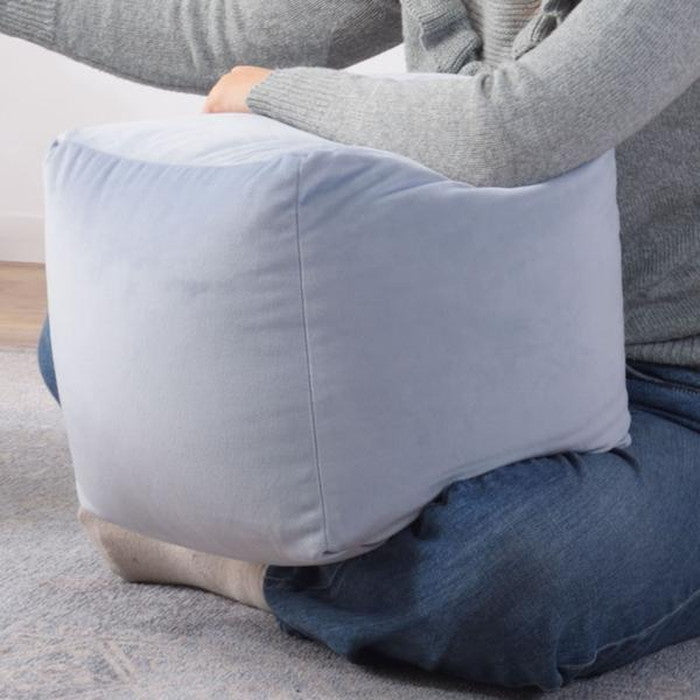 ミニビーズクッション シャンパンピンク W30×D30×H30 ビーズクッション ミニ クッション 座椅子 自立型 ミニテーブル サイドテーブル マイクロビーズ ベロア かわいい ピンク ライトグレー 北欧 シンプル キューブ型 四角 azu-lss-803の画像