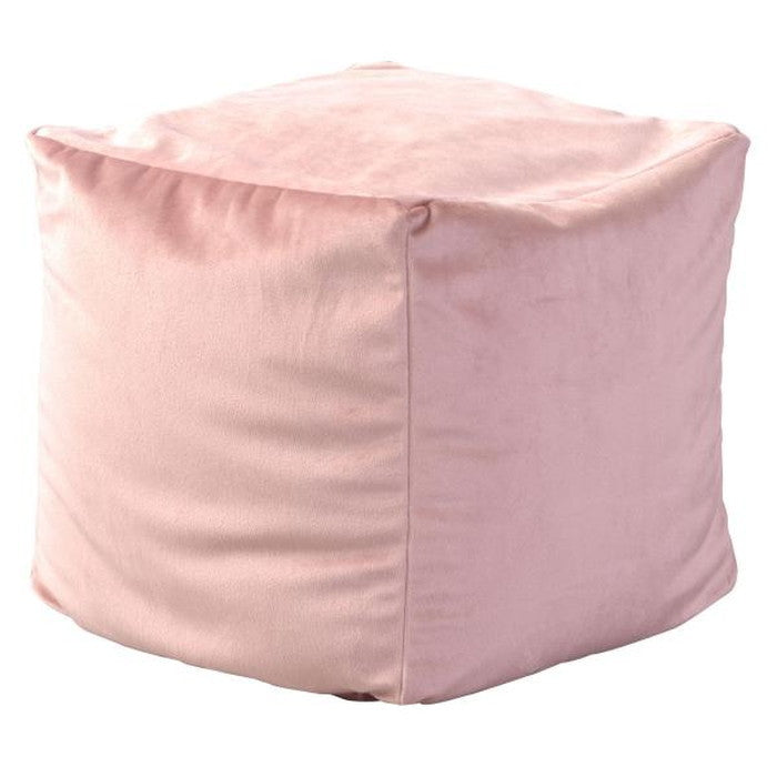 ミニビーズクッション シャンパンピンク W30×D30×H30 ビーズクッション ミニ クッション 座椅子 自立型 ミニテーブル サイドテーブル マイクロビーズ ベロア かわいい ピンク ライトグレー 北欧 シンプル キューブ型 四角 azu-lss-803の画像