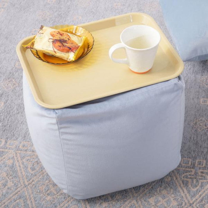 ミニビーズクッション シャンパンピンク W30×D30×H30 ビーズクッション ミニ クッション 座椅子 自立型 ミニテーブル サイドテーブル マイクロビーズ ベロア かわいい ピンク ライトグレー 北欧 シンプル キューブ型 四角 azu-lss-803の画像