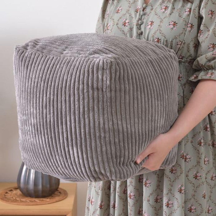 ミニビーズクッション ベージュ グレー ネイビー ホワイト W30×D30×H30 クッション ビーズクッション ミニビーズクッション コーデュロイ キューブ型 四角 カバーロング ダブルファスナー マイクロビーズ 持ち運び 軽い コンパクト シンプル ナチュラル ベージュ グレー ネイビー azu-lss-804の画像