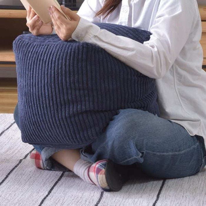 ミニビーズクッション ベージュ グレー ネイビー ホワイト W30×D30×H30 クッション ビーズクッション ミニビーズクッション コーデュロイ キューブ型 四角 カバーロング ダブルファスナー マイクロビーズ 持ち運び 軽い コンパクト シンプル ナチュラル ベージュ グレー ネイビー azu-lss-804の画像