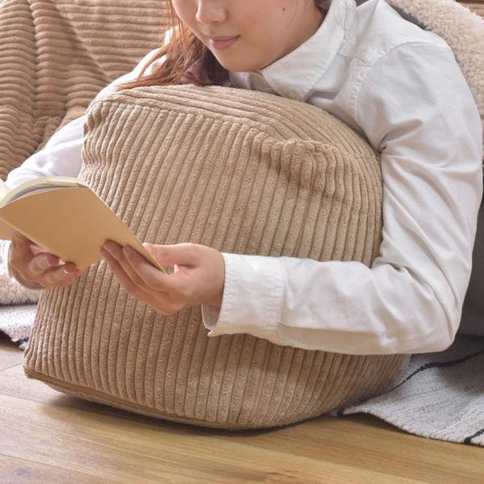 ミニビーズクッション ベージュ グレー ネイビー ホワイト W30×D30×H30 クッション ビーズクッション ミニビーズクッション コーデュロイ キューブ型 四角 カバーロング ダブルファスナー マイクロビーズ 持ち運び 軽い コンパクト シンプル ナチュラル ベージュ グレー ネイビー azu-lss-804の画像