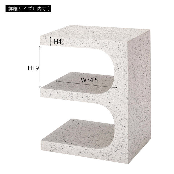 サイドテーブル ライトグレー ホワイト W40×D32×H50  azu-mar-14の画像