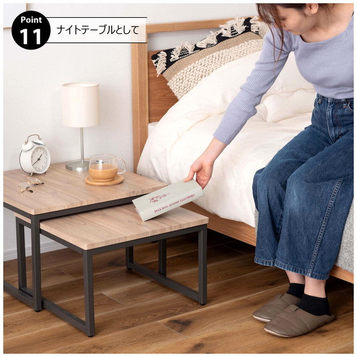 ネストテーブル ダークグレー Sサイズ:W44×D44×H28/Lサイズ:W50×D50×H32.5cm  azu-mip-15の画像