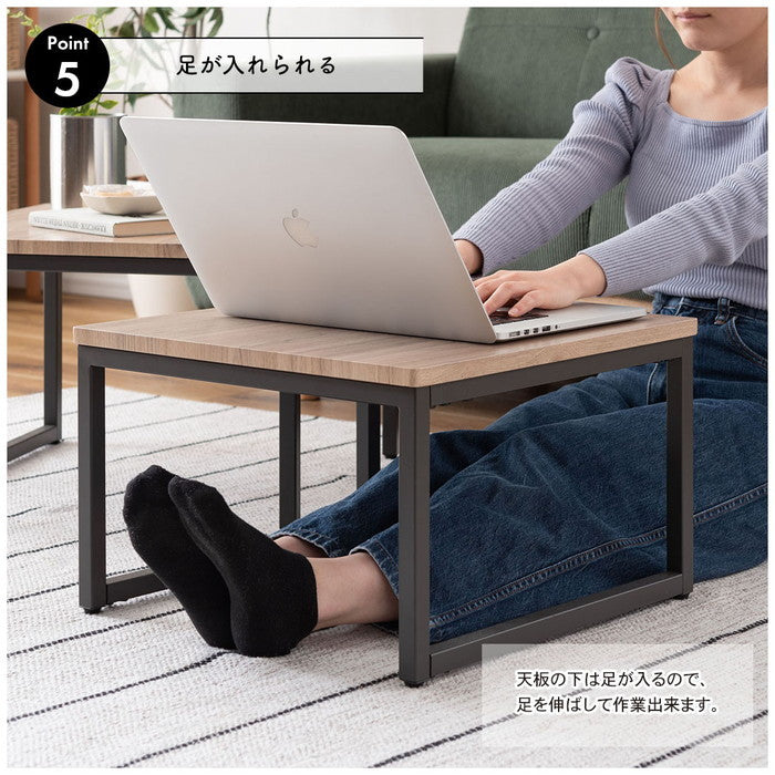 ネストテーブル ダークグレー Sサイズ:W44×D44×H28/Lサイズ:W50×D50×H32.5cm  azu-mip-15の画像