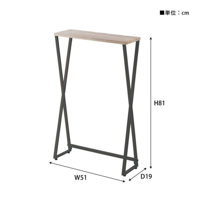 コンソール ダークグレー ホワイト W51×D19×H81  azu-mip-16の画像