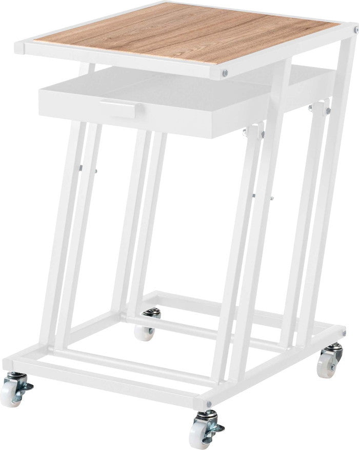 サイドテーブル ダークグレー ホワイト W36.5×D44×H55  azu-mip-18の画像