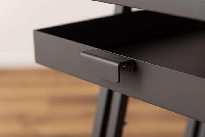 サイドテーブル ダークグレー ホワイト W36.5×D44×H55  azu-mip-18の画像