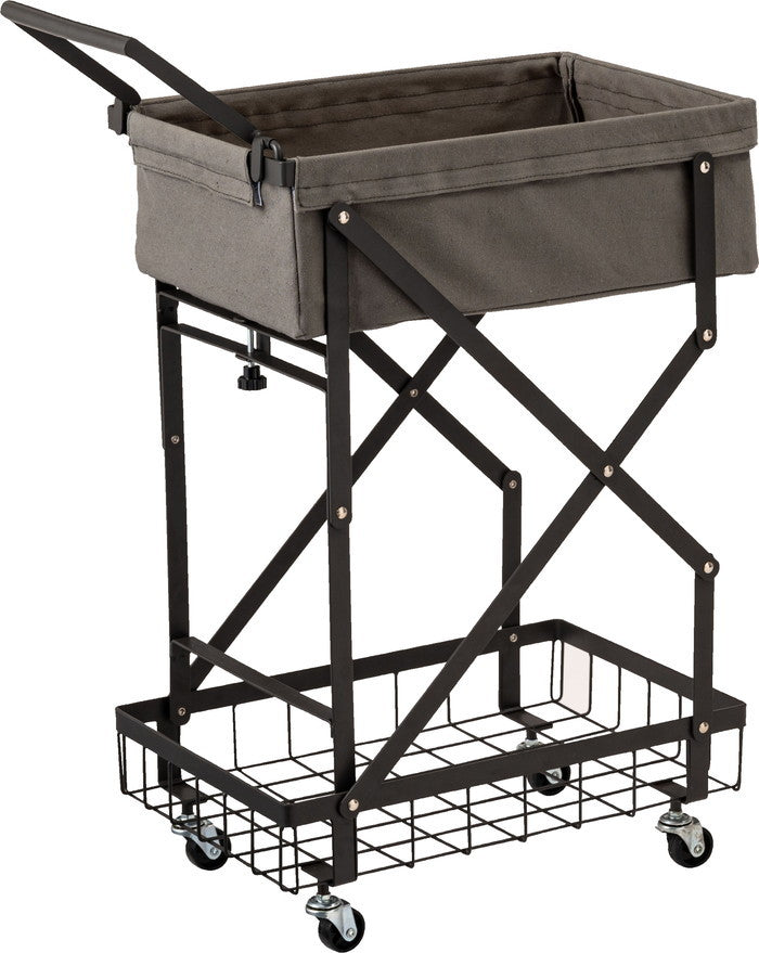 フォールディングワゴン ダークグレー ホワイト W31.5×D56.5×H77  折りたたみ 折り畳み azu-mip-19の画像