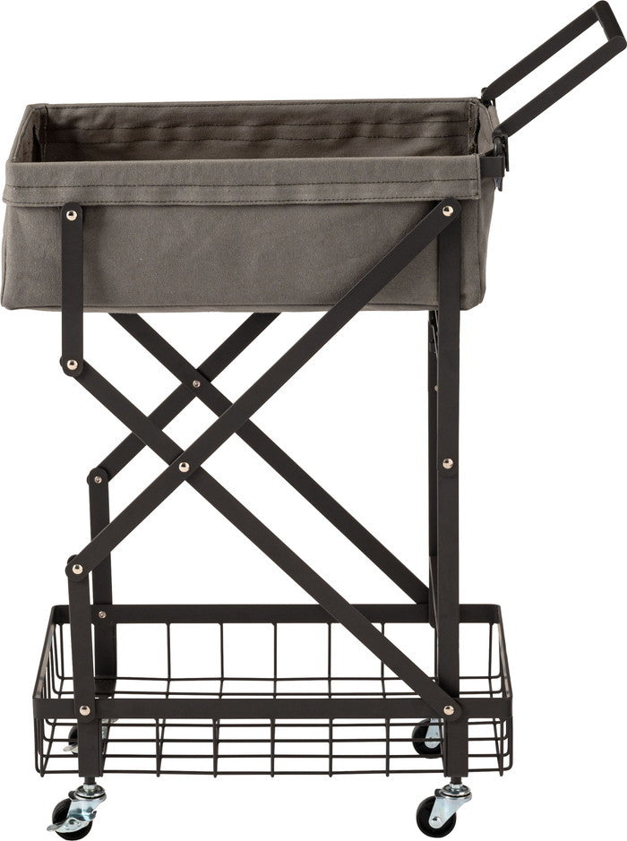 フォールディングワゴン ダークグレー ホワイト W31.5×D56.5×H77  折りたたみ 折り畳み azu-mip-19の画像