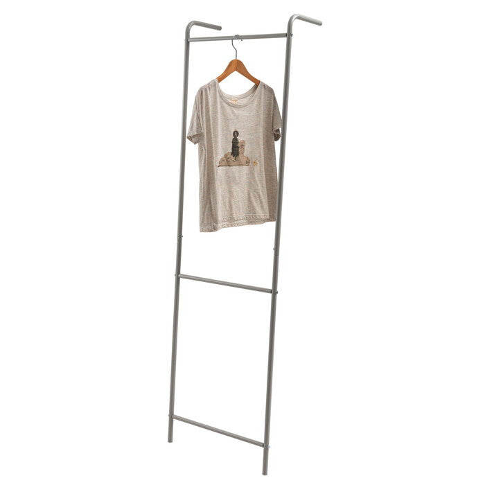  ハンガー ダークグレー グレー ホワイト W49.5×D21×H163 ハンガー 高さ163cm 壁掛け 洋服掛け 部屋干し ディスプレイ 玄関 スチール 見せる収納 スリム シンプル 軽量 ダークグレー azu-mip-24の画像