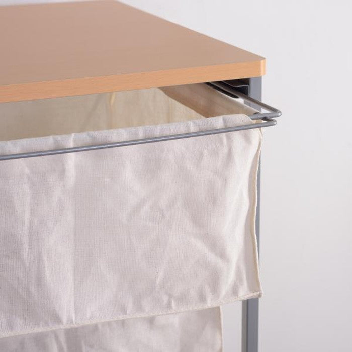 キャンバスチェスト4段 ベージュ W43×D44×H84 キャンバスチェスト4段 キャンバスチェスト チェスト キャンバス生地 グレー ナチュラル リビング 収納 スリム おしゃれ キャスター付き 衣装ケース ウッドトップ 布 ランドセルラック 衣類収納 洋服 キャンバス生地 移動 脱衣所 azu-mip-278の画像