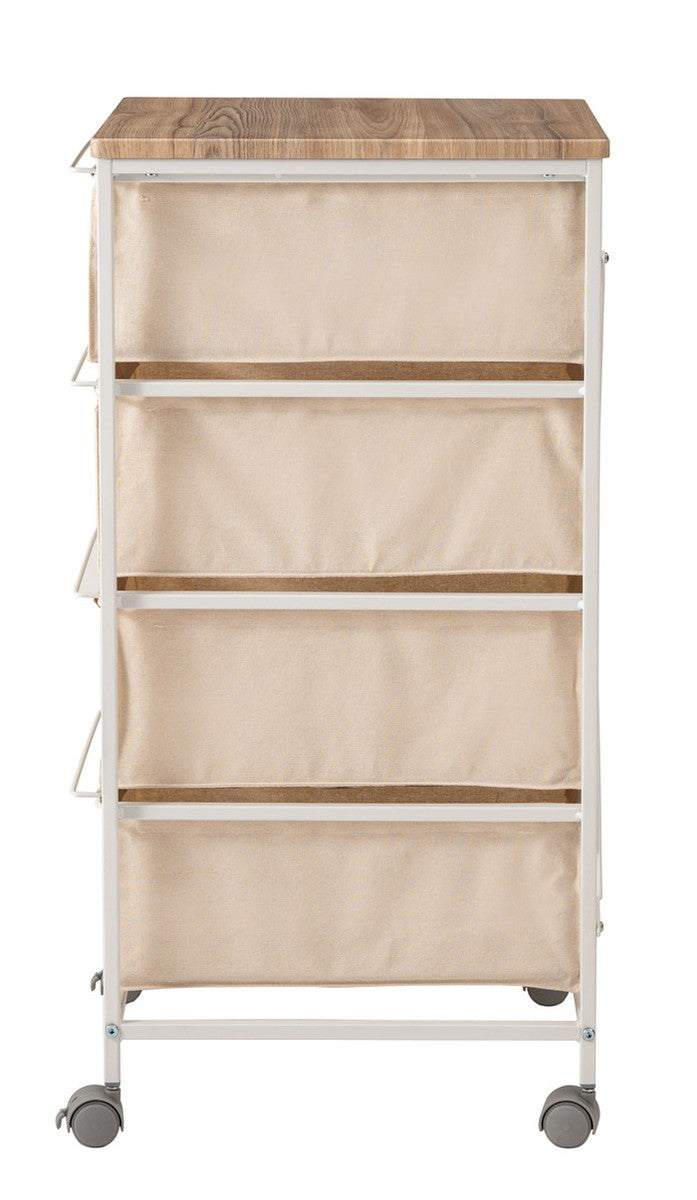 キャンバスチェスト4段 ホワイト W43×D44×H84  azu-mip-378の画像