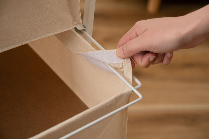 キャンバスチェスト5段 ホワイト W43×D44×H101.5  azu-mip-379の画像