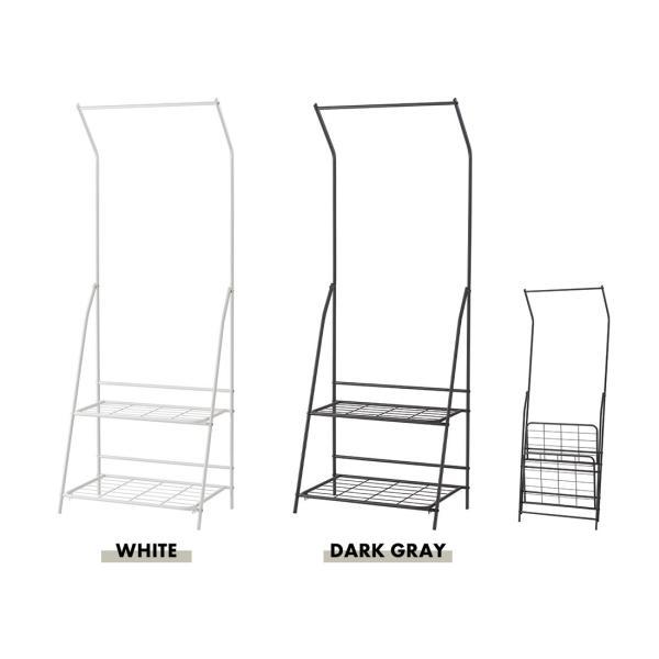 フォールディングハンガーラック ダークグレー ホワイト W60×D38.5×H161 azu-mip-58