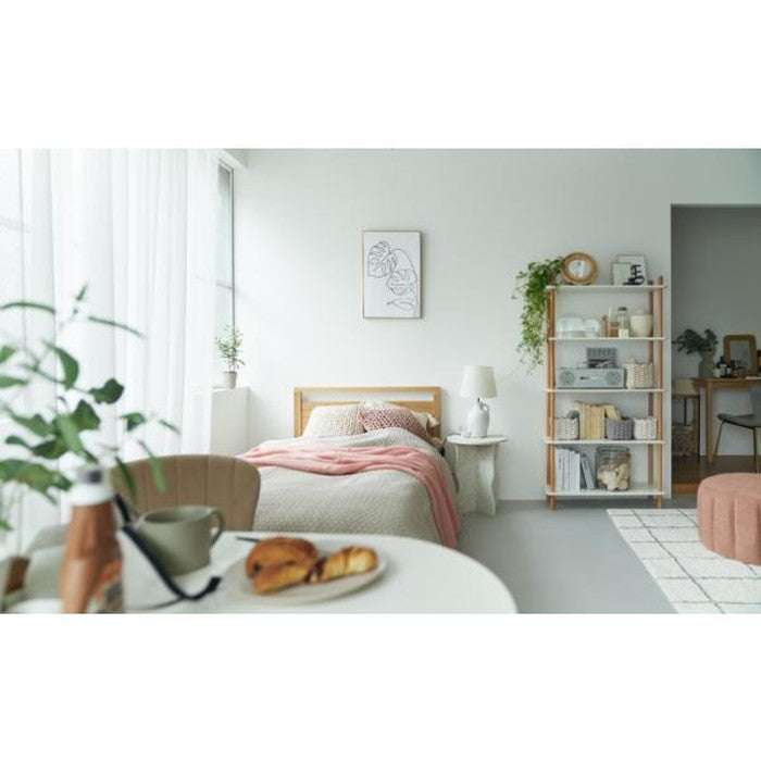 ラタンミラー 鏡 スタンド付き 約W26×D11.5×H23.5 ミラー 鏡 姿見 スタンド スタンド付き 丸型 円型 ラタン 籐 azu-mr-718の画像