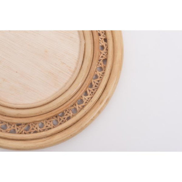 ラタンミラー 鏡 スタンド付き 約W26×D11.5×H23.5 ミラー 鏡 姿見 スタンド スタンド付き 丸型 円型 ラタン 籐 azu-mr-718の画像