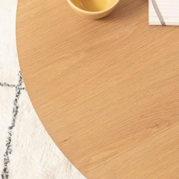 ラウンドテーブルL ナチュラル W70×D70×H36 円形 サイドテーブル ネストテーブル テーブル コンパクト シンプル ナチュラル 北欧 かわいい おしゃれ 丸型 ラウンド 木製 天然木 3本脚 インテリア 一人暮らし ソファ azu-mtk-322の画像