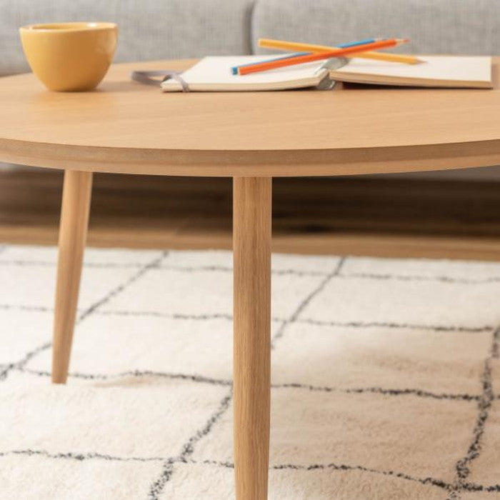 ラウンドテーブルL ナチュラル W70×D70×H36 円形 サイドテーブル ネストテーブル テーブル コンパクト シンプル ナチュラル 北欧 かわいい おしゃれ 丸型 ラウンド 木製 天然木 3本脚 インテリア 一人暮らし ソファ azu-mtk-322の画像