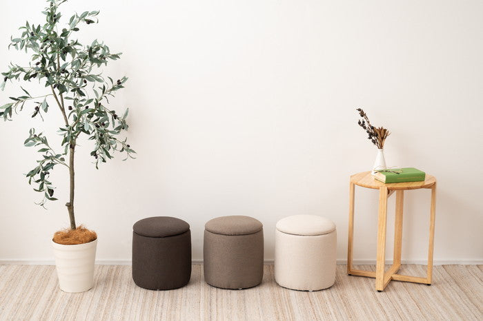 スツール ベージュ チャコールグレー グレージュ W30×D30×H32  azu-mys-604の画像